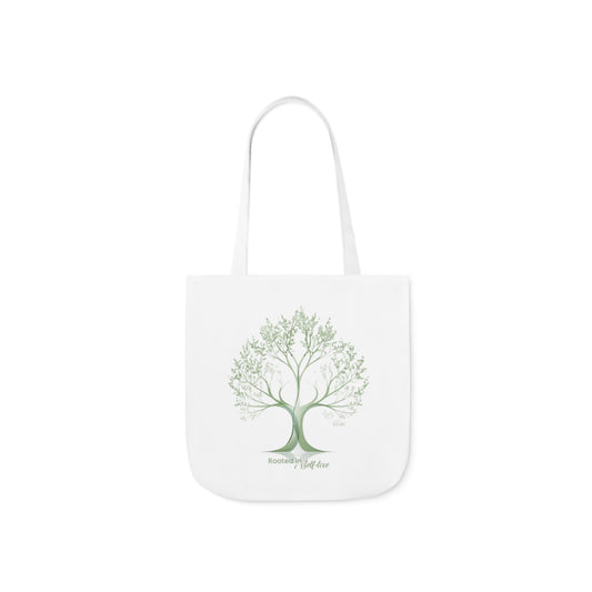 Rooted in Nature Canvas Tote Bag - Eco-Friendly, Reusable Shopping Bag with 5-Color Straps